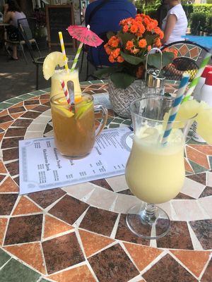 Virgin Pina Colada and lavender lemonade at Magora in Vac
