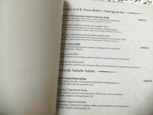 Pastas and salads at Magora in Vac