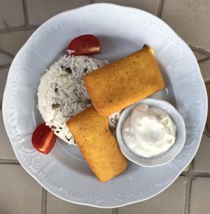 vegán rántott sajt/vegan fried cheese at Magora in Vac