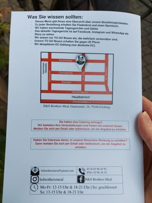 Menu Page 3 at H&S Brothers Meal in Freiburg