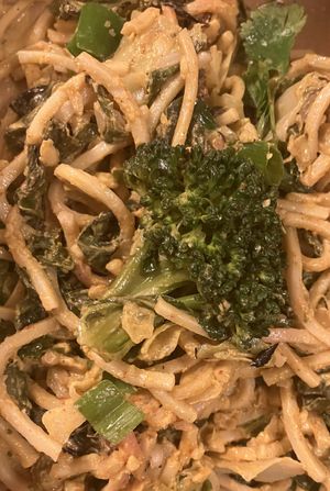 The Chaing Mai Noodles. Absolutely mouth watering   at Charlie Hong Kong in Santa Cruz