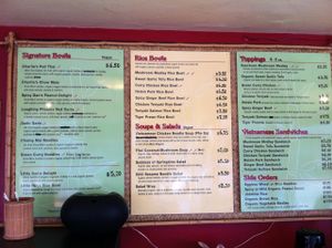 menu at Charlie Hong Kong in Santa Cruz