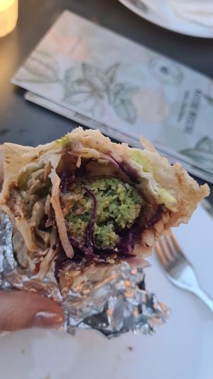 Falafel tortilla at Maschu Maschu in Vienna
