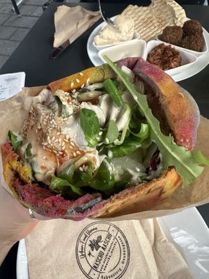 Rainbow pita   at Maschu Maschu in Vienna