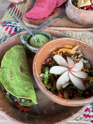 Taco verde at CocoFam in Puerto Escondido