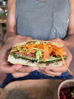 Torta vegana at CocoFam in Puerto Escondido