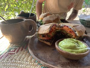 Fresh guacamole plus handmade dinnerware!  at CocoFam in Puerto Escondido