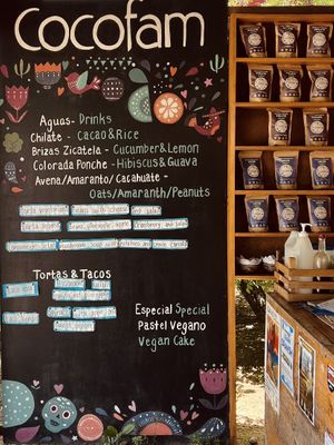 Menu — ask for prices, 60 pesos per torta and 80 pesos per taco as of June 2022  at CocoFam in Puerto Escondido