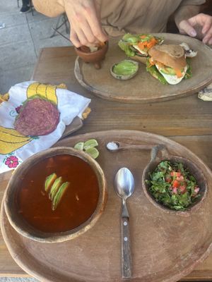 soup: vegan! (torta not vegan bc of eggs )  at CocoFam in Puerto Escondido