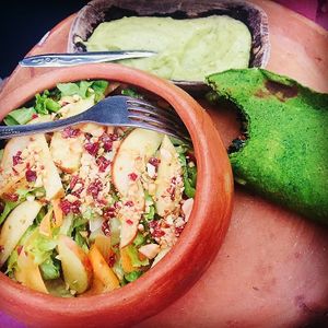 ¡¡uno de nuestros tradicional tacos!!! taco verde  hecha la tortilla de espinaca libre de gluten 💚💚💚 at CocoFam in Puerto Escondido