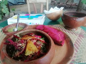 Beetroot tortilla at CocoFam in Puerto Escondido