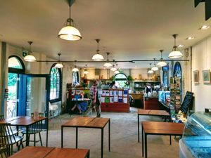Cafe interior at The Coal House Cafe in North London