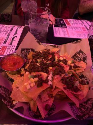 Avocado and cheez nachos with beyond beef crumbles at Lancaster Taphouse in Regina