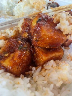 Spicy tofu mushroom, emphasis on spicy!  at Nori Teriyaki in Mukilteo