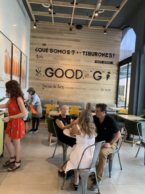 Indoors sitting at Green Eat Alto in Rosario