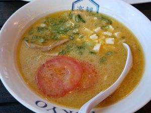 Miso ramen with gluten free noodles at Rakkan in Santa Monica