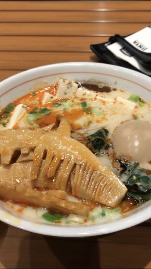 spicy creamy vegan + bamboo + egg at JINYA Ramen Bar in Katy