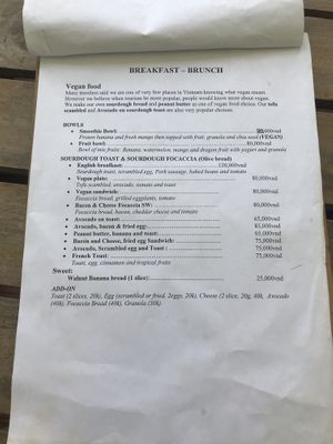 Menu  at Coffee Station in Phong Nha