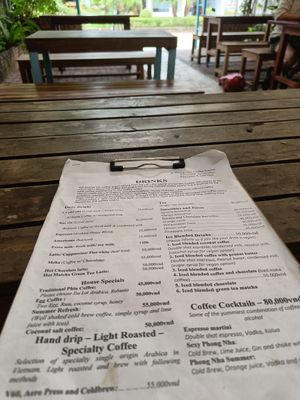 Menu at Coffee Station in Phong Nha