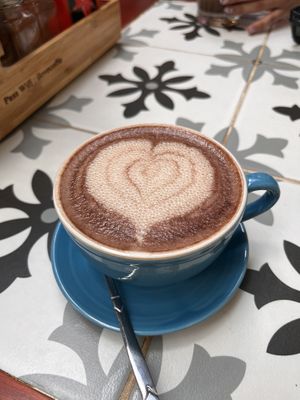Chocolate milk with almond milk  at Coffee Station in Phong Nha
