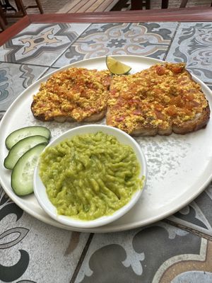 The Vegan Plate - tofu, avocado, toast  at Coffee Station in Phong Nha