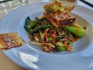 Miso tofu salad at Little Beach Boathouse in Nelson Bay