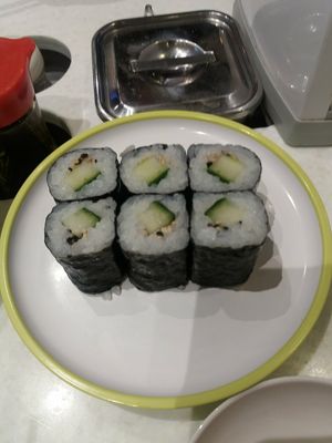 Cucumber maki at YO! Sushi in Liverpool