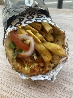 The Beast Mighty Chick*n Gyros wrap  at The Athenian in South West London