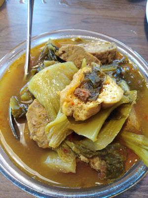 Simmered Sour Mustard Cabbage. at Five Fingers Organic Grocer & Green Cafe in Petaling Jaya