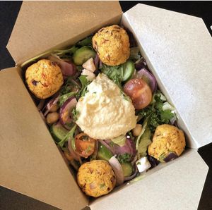 Falafel and hummus salad  at Crunch in Mansfield