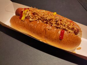 Vegan hotdog at Broadway Cinema in Nottingham