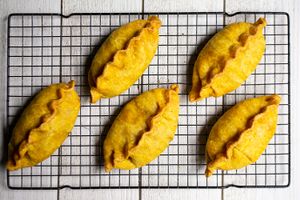 Vegan Jamaican Patty: Curried Chickpea & Zucchini Filling at Amazing Ackee in Windsor