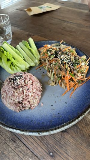Larb mushrooms   at Thai Zen Farm in Pai