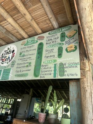 Menu  at Thai Zen Farm in Pai