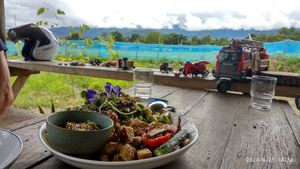 Roasted vegetables salad at Thai Zen Farm in Pai