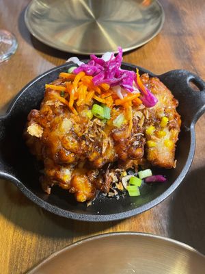 Perkedel Jagung (corn fritters) at Krakatoa  in Hollywood