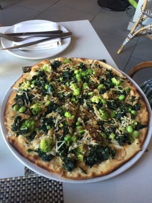 Green spinach pizza  at Balducci in Cape Town