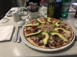 Vegan pizza at Balducci in Cape Town