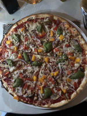 Vegan pizza at Balducci in Cape Town