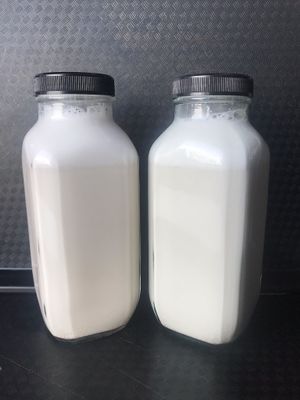 Organic Nut Milk: 16 oz. Almond Cashew with vanilla and cinnamon at Glacier Juice and Wellness in Kalispell