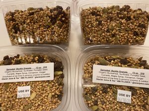 Sprouted Buckwheat, Seed Crunch.  Dehydrated, living food at Glacier Juice and Wellness in Kalispell