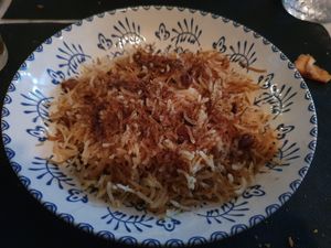 Arroz con fideos canela y pasas at La Lianta in Bilbao