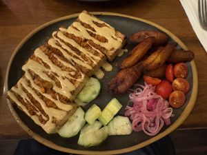 BBQ tofu  at Akadi in Portland