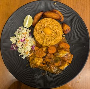 Jolof Vegan Meal with Tofu Stew at Akadi in Portland