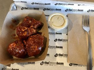 Some sort of chick’n things. They were good #Veganuary at The Brave Bean in Fountain Valley