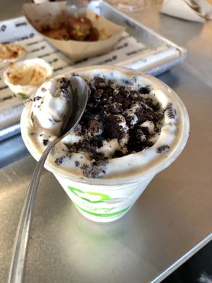 Vanilla milk shake with cookies & cream topping. Was good but it was $10.50, which tasted like a rip-off . #Veganuary at The Brave Bean in Fountain Valley