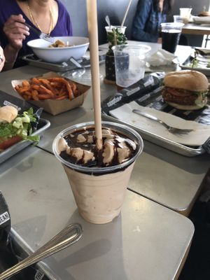 Chocolate shake and sweet potato fries at The Brave Bean in Fountain Valley