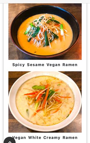 Vegan options - clearly marked  at Daikokuya in Los Angeles