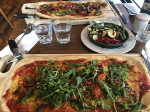 Vegan pizzas and Mediterranean veg 🌱  at Bella Italia in Lancaster