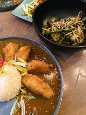 Tofu katsu & asian greens at Bar Soba in Edinburgh